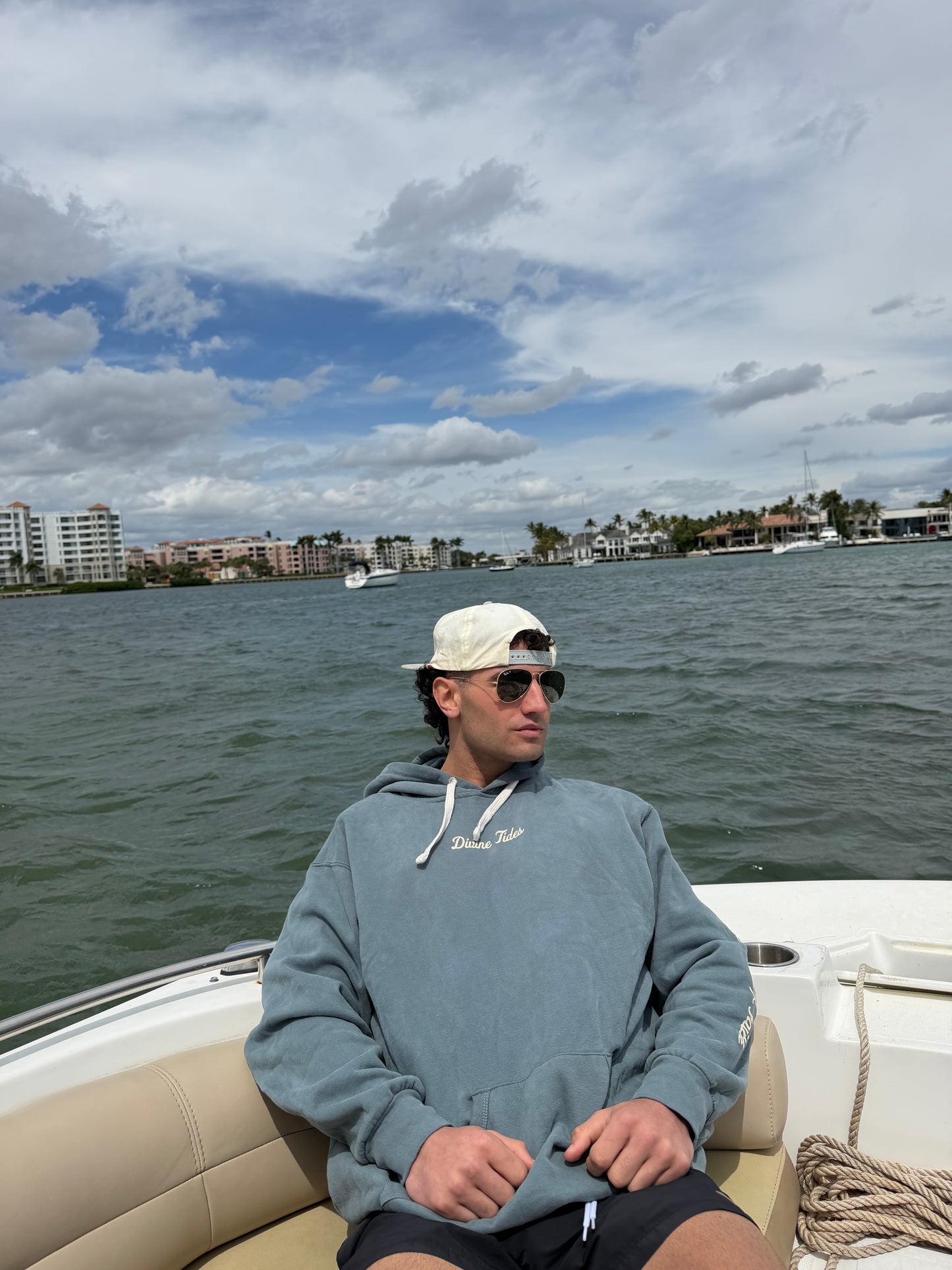 "Trust the flow of faith" Hoodie - Marine