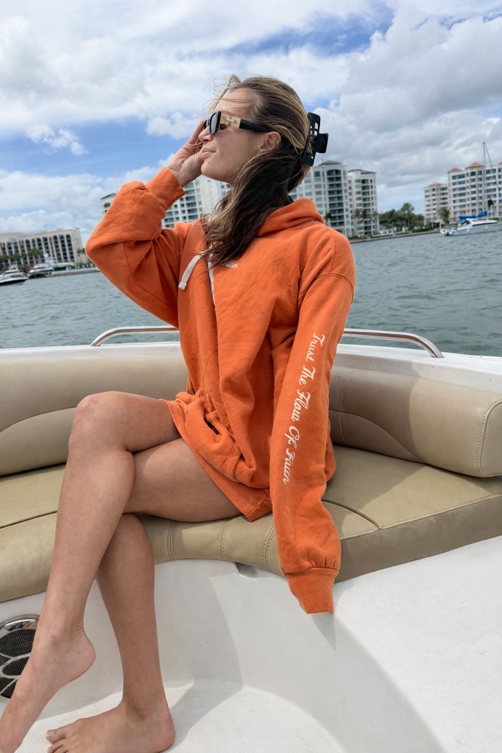 "Trust the flow of faith" Hoodie - Vintage Orange