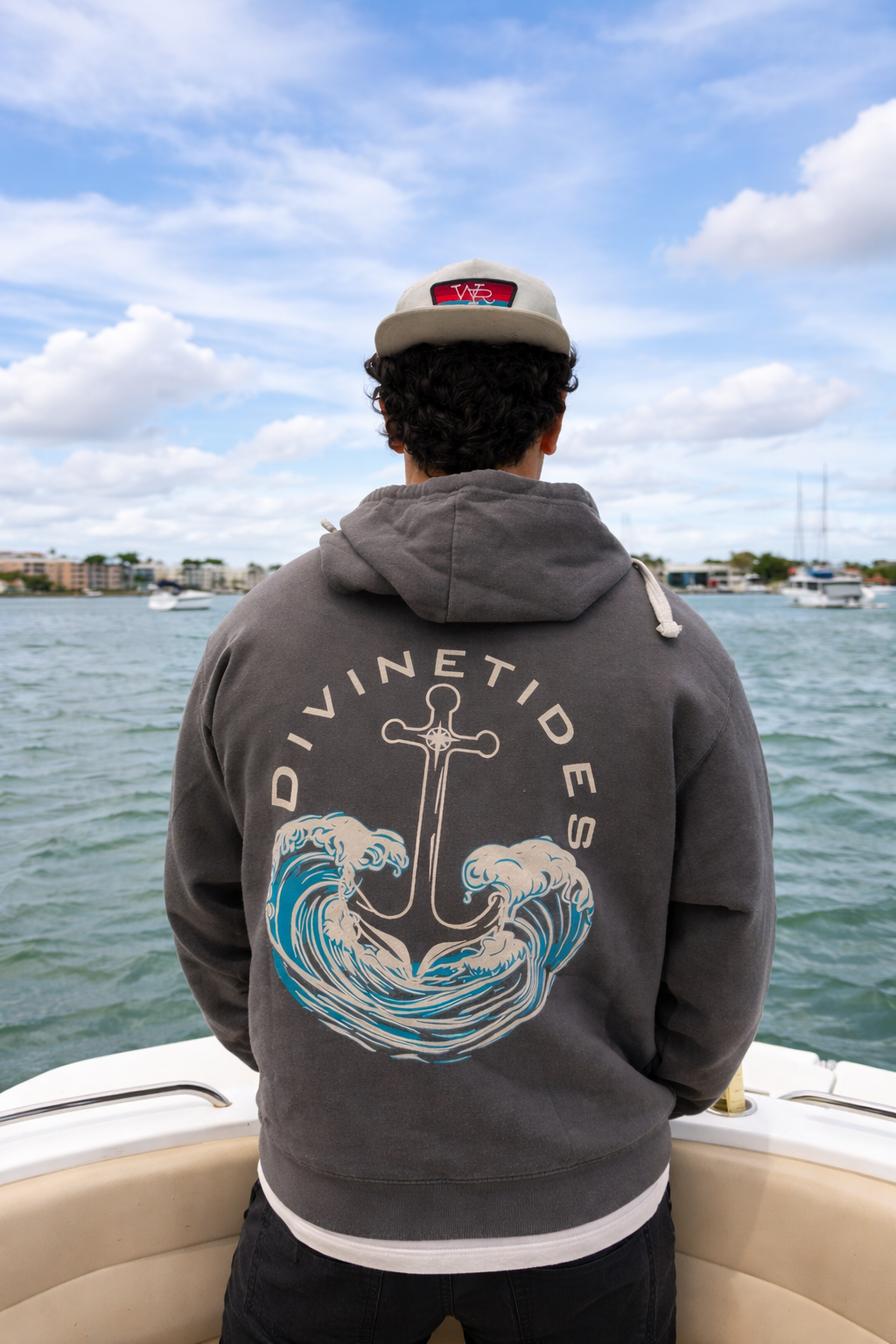 "Trust the flow of faith" Hoodie - Vintage Granite