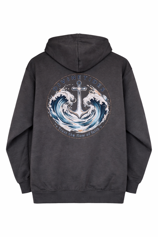 Divine Tides Vintage Hoodie - Granite