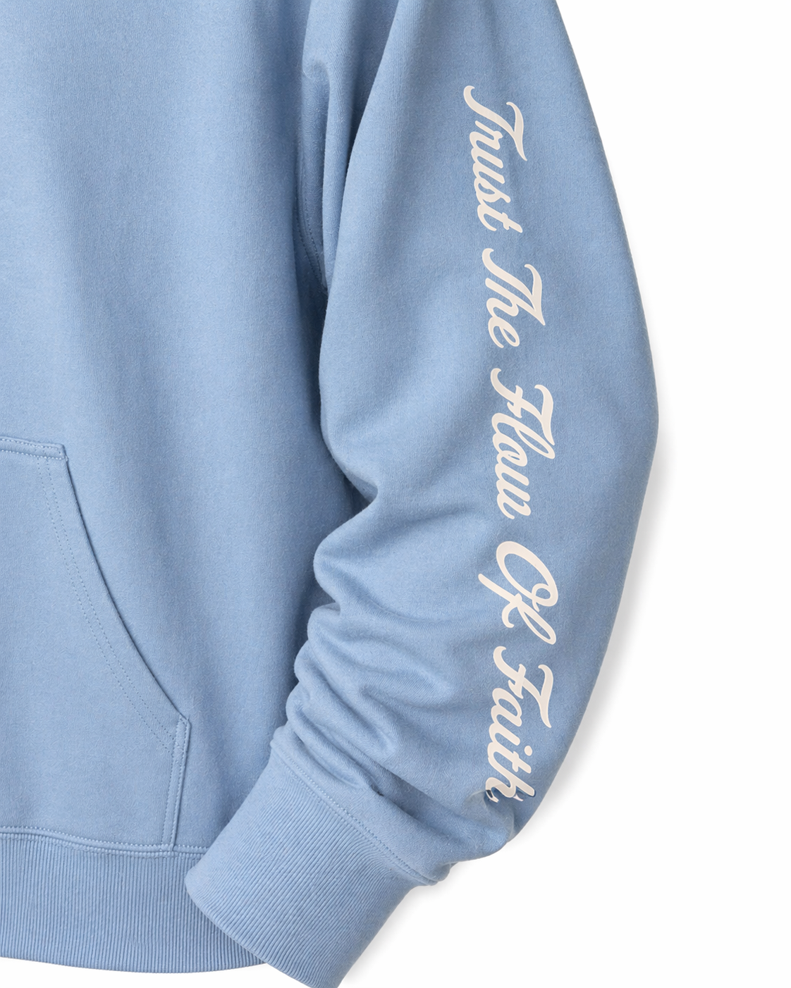 "Trust the Flow of Faith" - Lightweight Terry Hoodie - Misty Blue