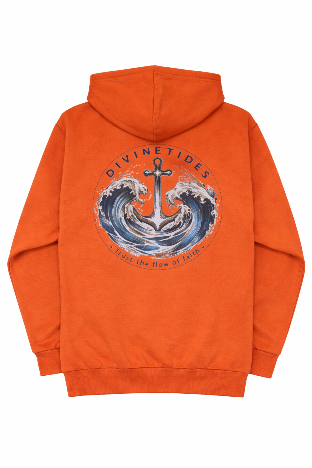 Divine Tides Vintage Hoodie - Vintage Orange