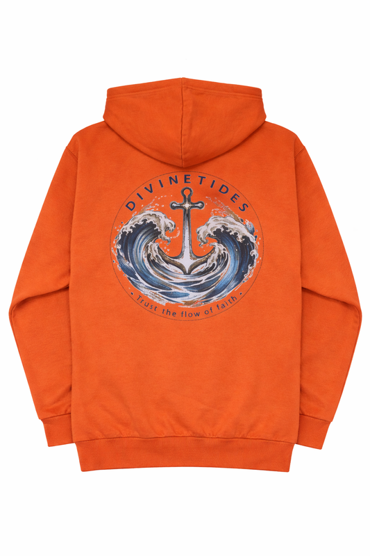 Divine Tides Vintage Hoodie - Vintage Orange