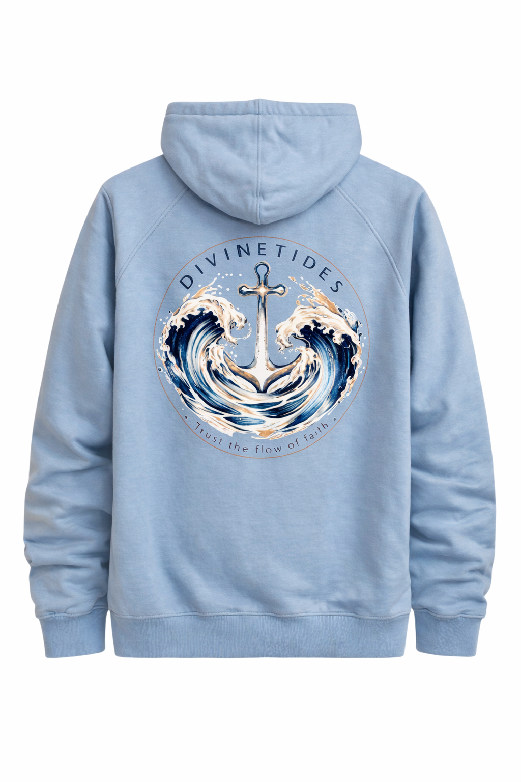 Divine Tides Lightweight Terry Hoodie - Misty Blue