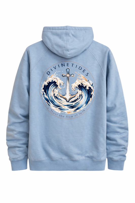 Divine Tides Lightweight Terry Hoodie - Misty Blue