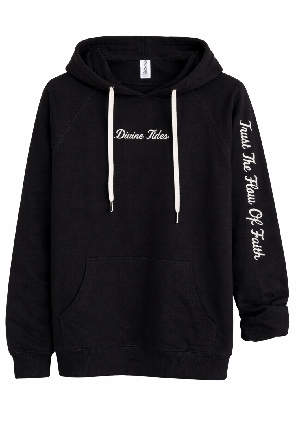 "Trust the flow of faith" Lightweight Terry Hoodie - Black