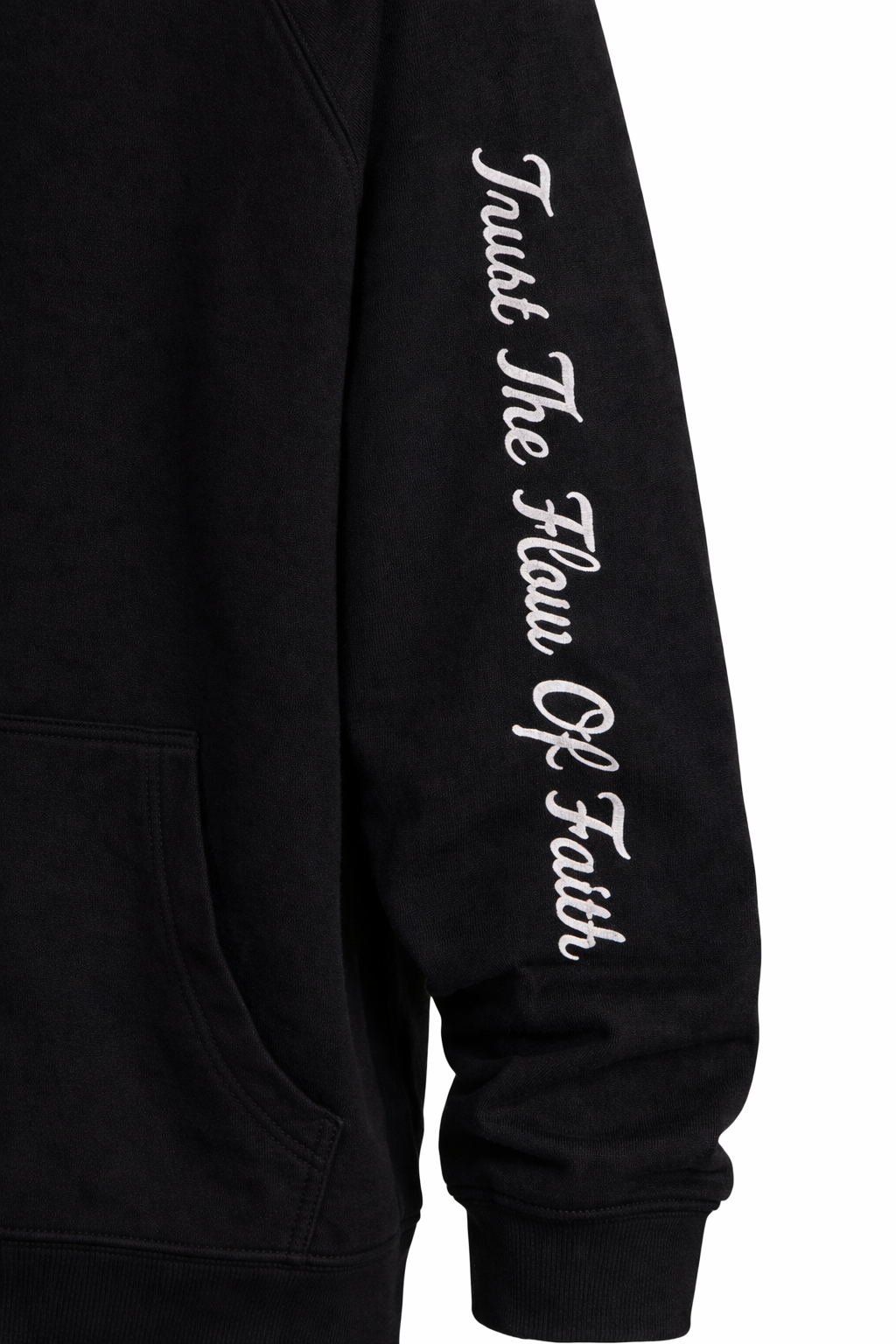 "Trust the flow of faith" Lightweight Terry Hoodie - Black