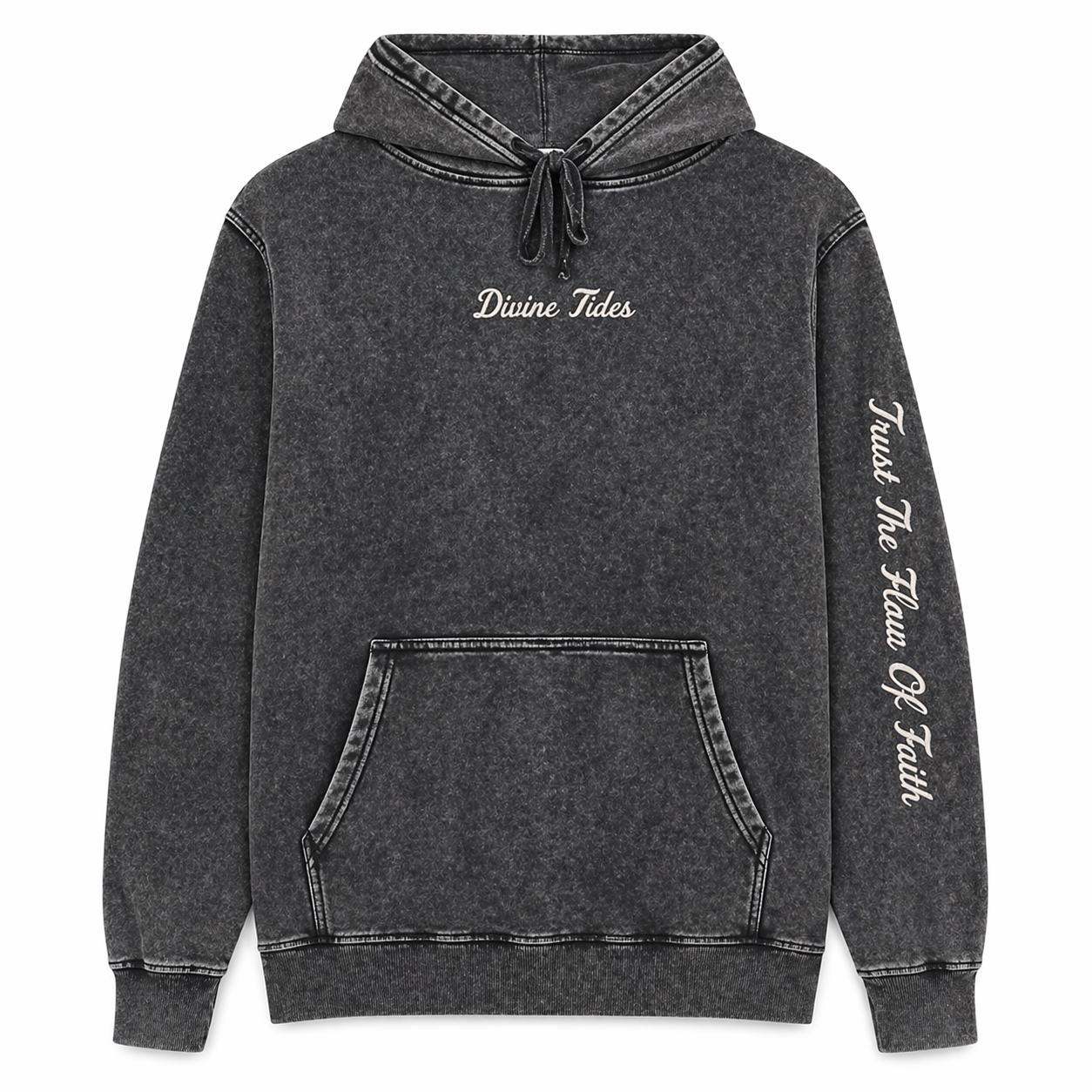 "Trust the flow of faith" Hoodie - Driftwood Black