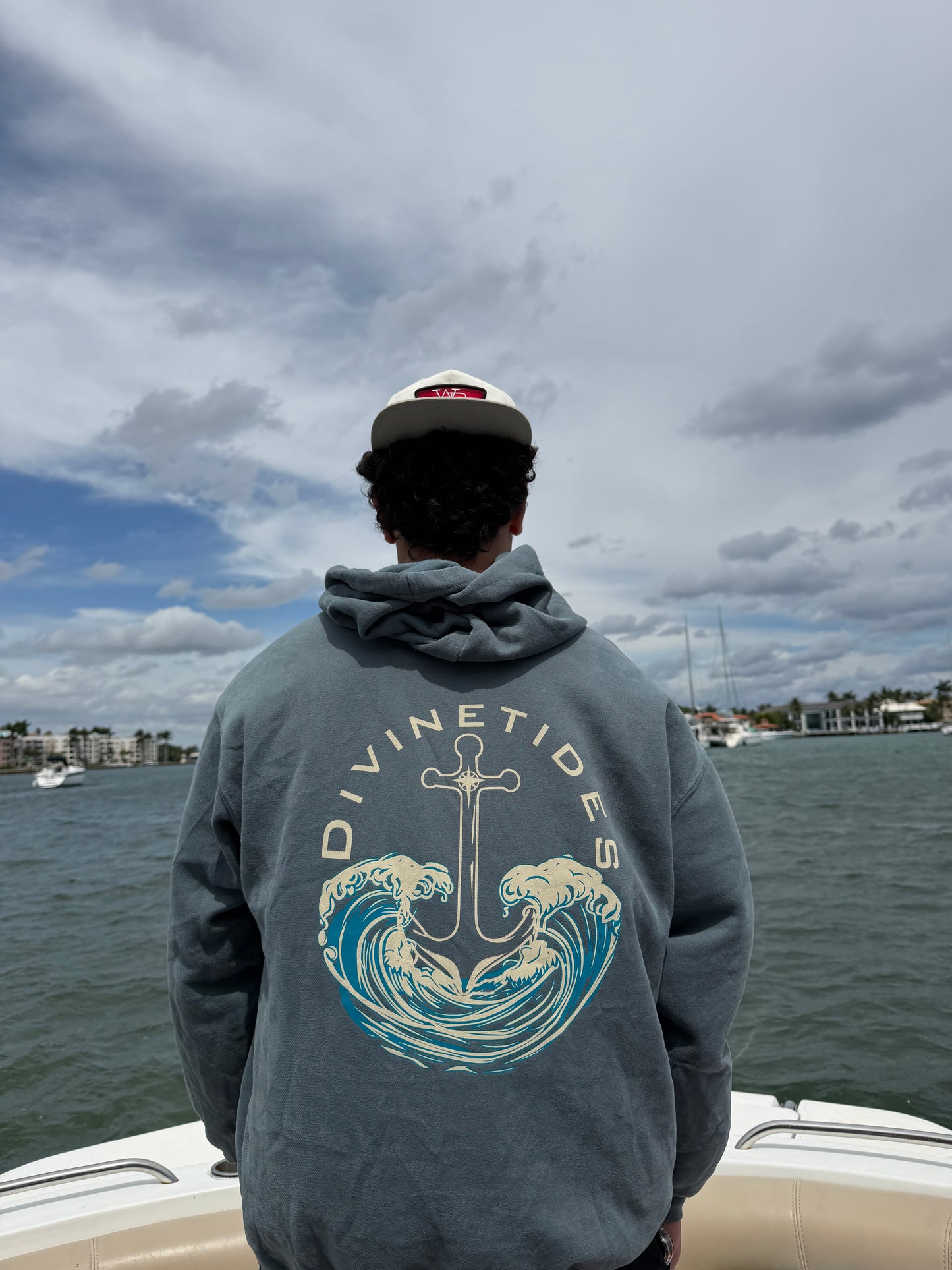 "Trust the flow of faith" Hoodie - Marine