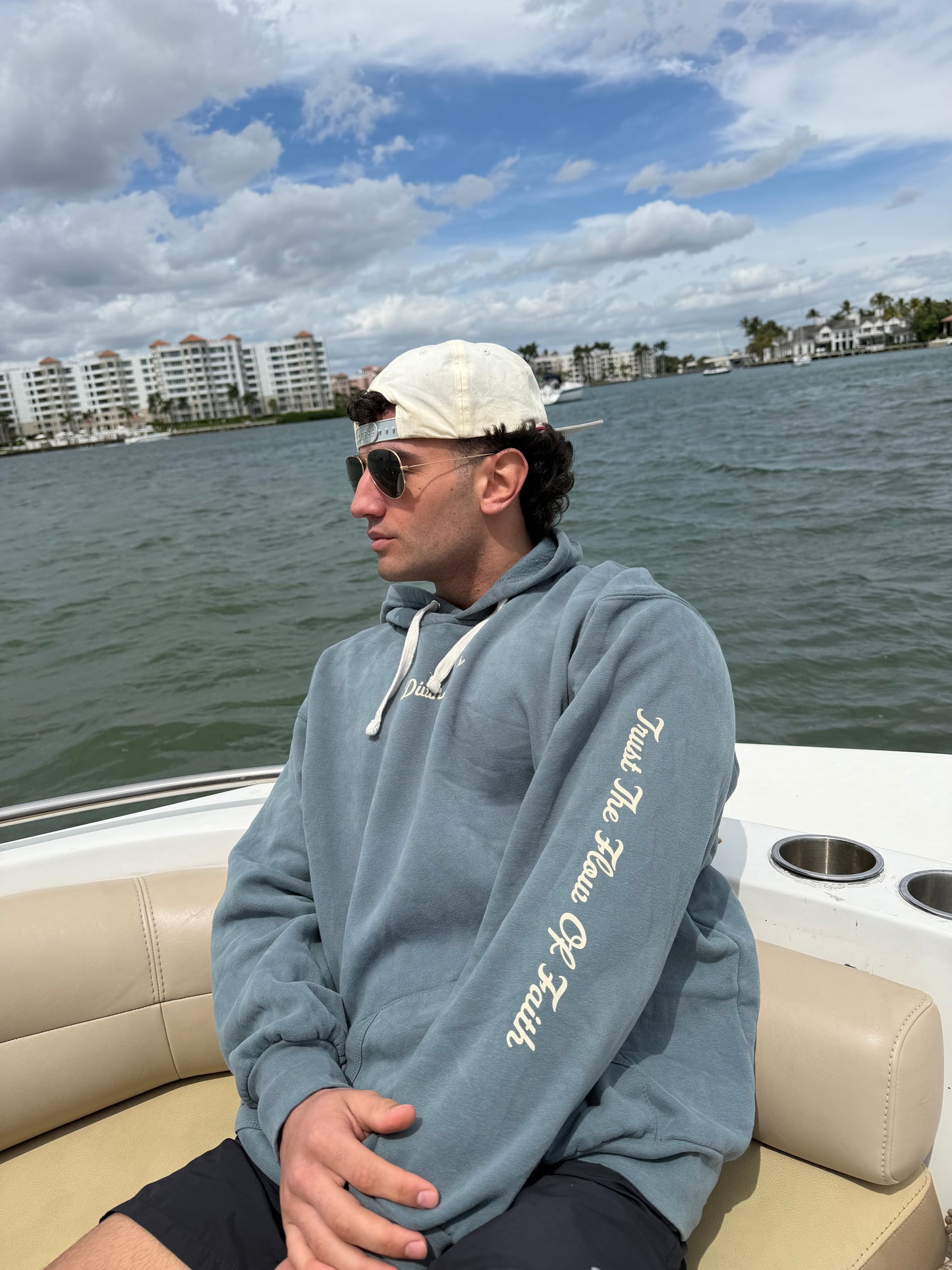 "Trust the flow of faith" Hoodie - Marine