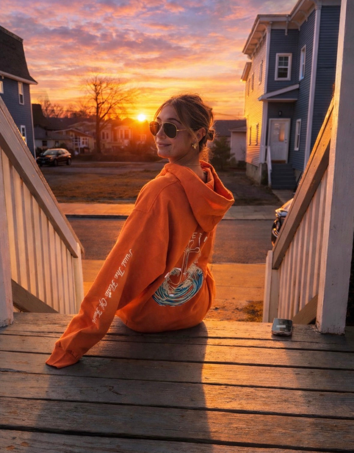 "Trust the flow of faith" Hoodie - Vintage Orange